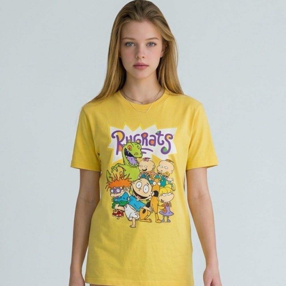 NWOT Nickelodeon Unisex Rugrats 90s TV Yellow Short Sleeve Graphic Tee Shirt - S